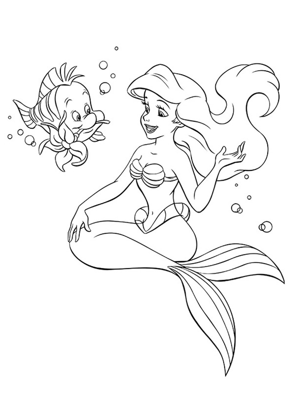 Nàng tiên cá Ariel và bạn của mình Flounder